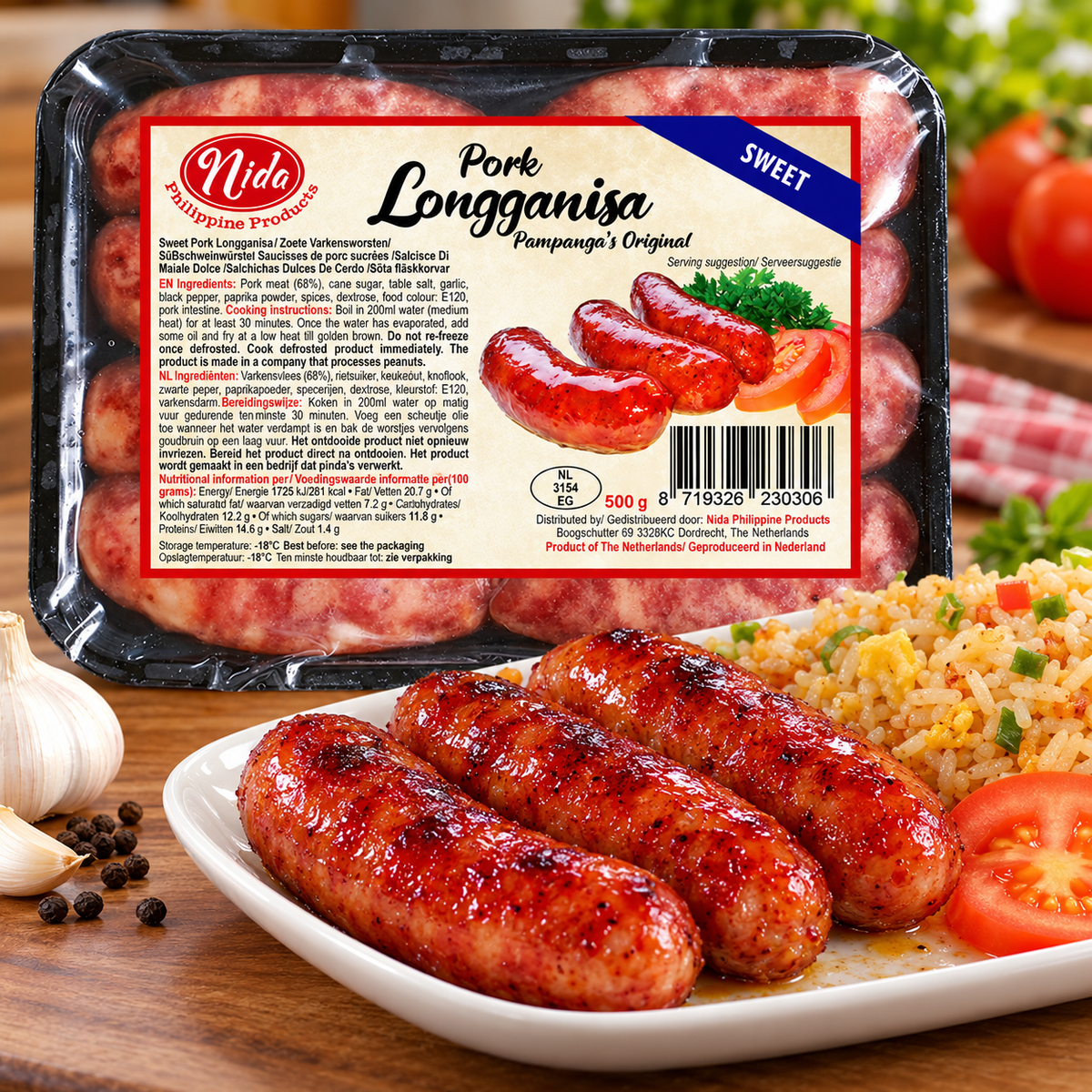 Nida Pork Longganisa Hamonado (Sweet) 500g